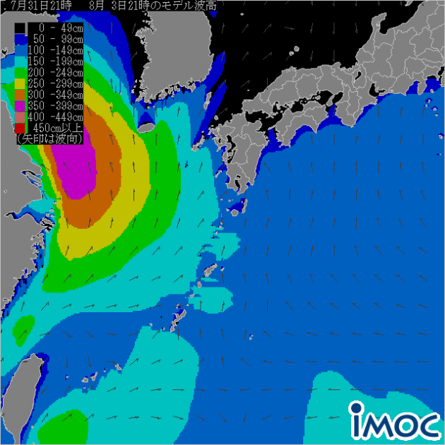 金曜日の沿岸波浪モデル予想